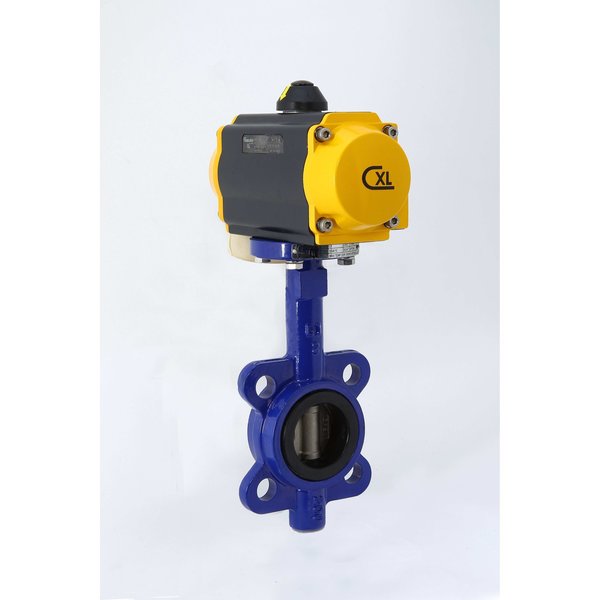 Chicago Valves And Controls Actuated 4", Butterfly Valve, Lug, Ductile Iron Body, DA P55L2612040DA80